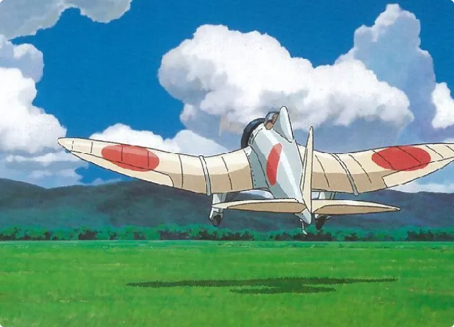 avion conçu par Jirô, image issue du film